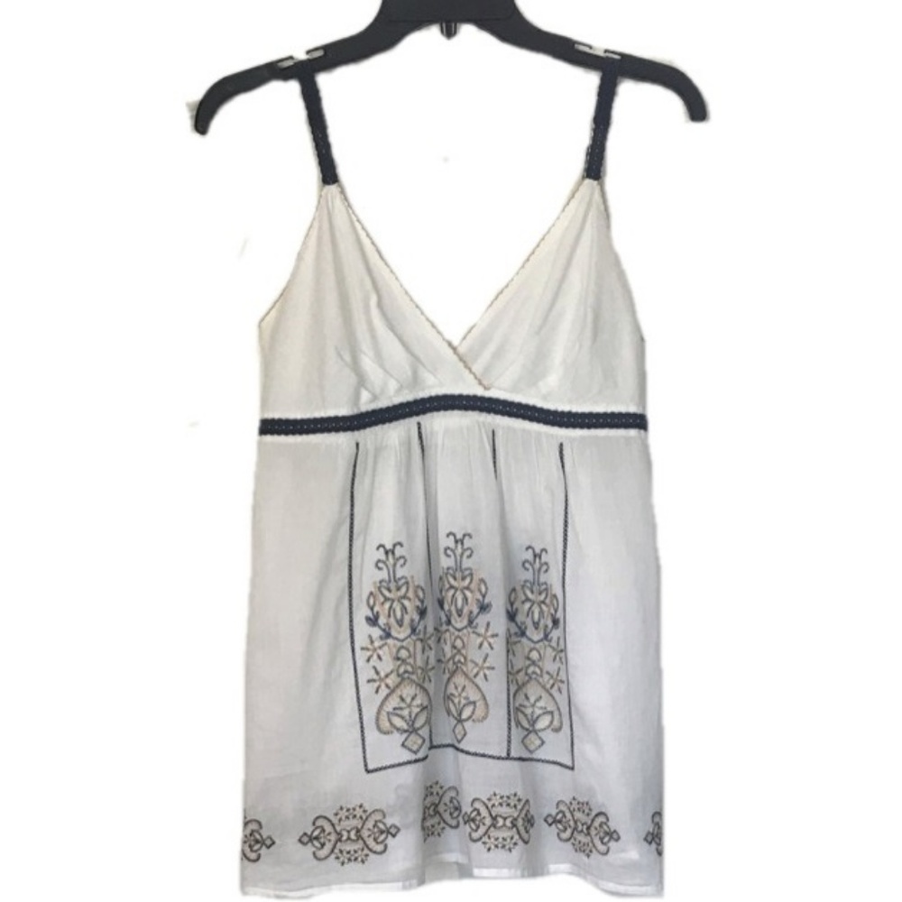 Twenty One Sleeveless Embroidered Boho Blouse Top